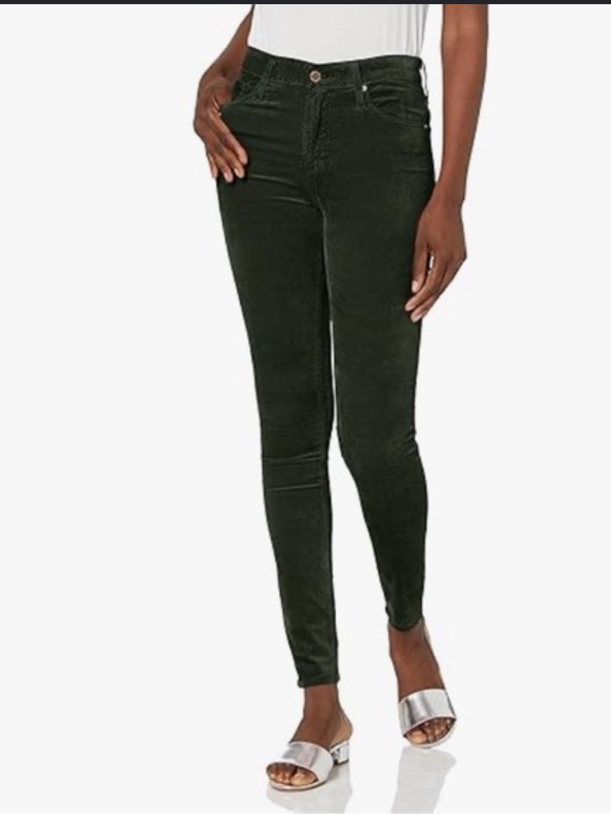 Ag Adriano Goldschmied Dark Green Corduroy Super Skinny Jeans